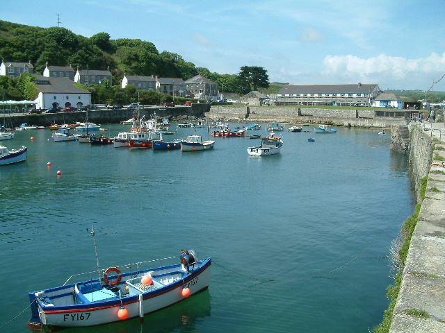 Porthleven inner harbour and Harbour Head. 25 May 2003.